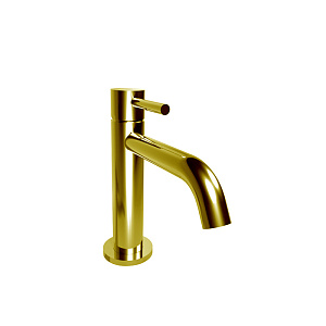 Bongio ON Смеситель для раковины, на 1 отв. с донным клапаном clic clac из латуни. цвет: матовое французское золото