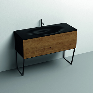 Kerasan Shape Mobile Комплект мебели 122х52см, напольный, 1 ящик, цвет: дуб/черный матовый