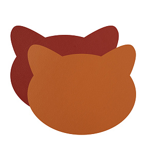 ADJ Плейсмат детский Cat, 42x35 см., цвет: коньяк/бордо