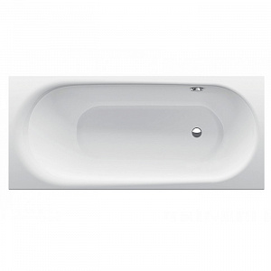 Bette Comodo Ванна встраиваемая, 180х80х45 см с шумоизоляцией, BetteGlasur® Plus, область ног ванны справа, перелив сзади, цвет: белый