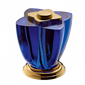 THG Pétale de cristal bleu Вентиль смесителя для раковины, стекло синее, цвет: полированное золото
