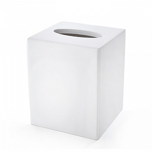 3SC Mood White Контейнер для бумажных салфеток, 12х12х14 см, квадратный, настольный, композит Solid Surface, цвет: белый матовый