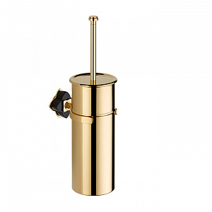 THG Pétale de cristal noir Ёршик для туалета, подвесной, цвет: золото/черный хрусталь