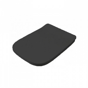 Artceram A16 Сиденье для унитаза с микролифтом, цвет: черный матовый, петли: хром